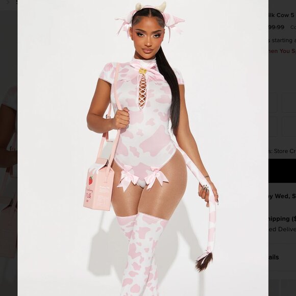 Brand New Strawberry Milk Cow Costume - Picture 1 of 4
